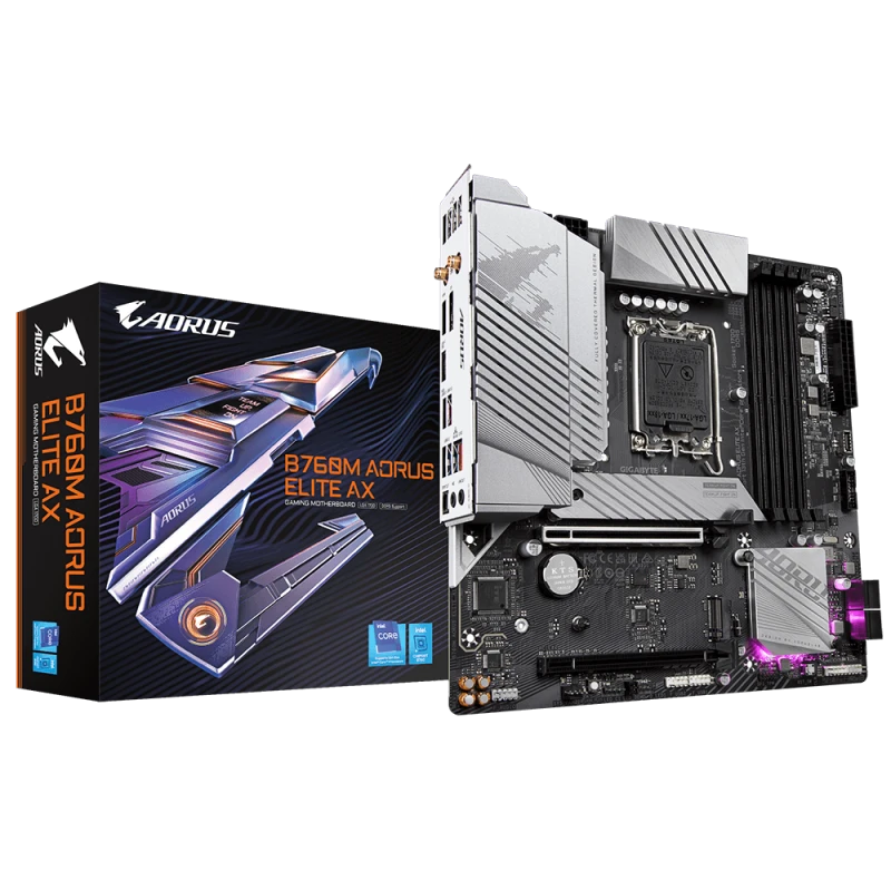GIGABYTE B760M Aorus Elite AX LGA 1700 4x DDR5 DIMM | B760M Aorus Elite AX