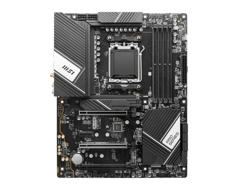 MSI PRO X670-P WIFI AM5 , AMD X670 Chipset, 4x DDR5, Maximum Memory Capacity 192GB, 1x HDMI, 1x DP, 3x PCI-E x16 slot, 4x M.2, 6x SATA 6G, ATX Motherboard | 911-7D67-010
