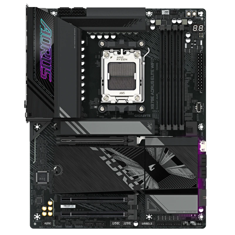 GIGABYTE X870E Aorus Elite WIFI7 Motherboard, AMD X870E Chipset, AMD Socket AM5, Dual Channel DDR5,