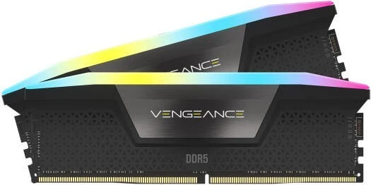 Corsair VENGEANCE® RGB 64GB (2x32GB) DDR5 DRAM 6000MT/s CL38 Memory Kit — Black | CMH64GX5M2B6000C38