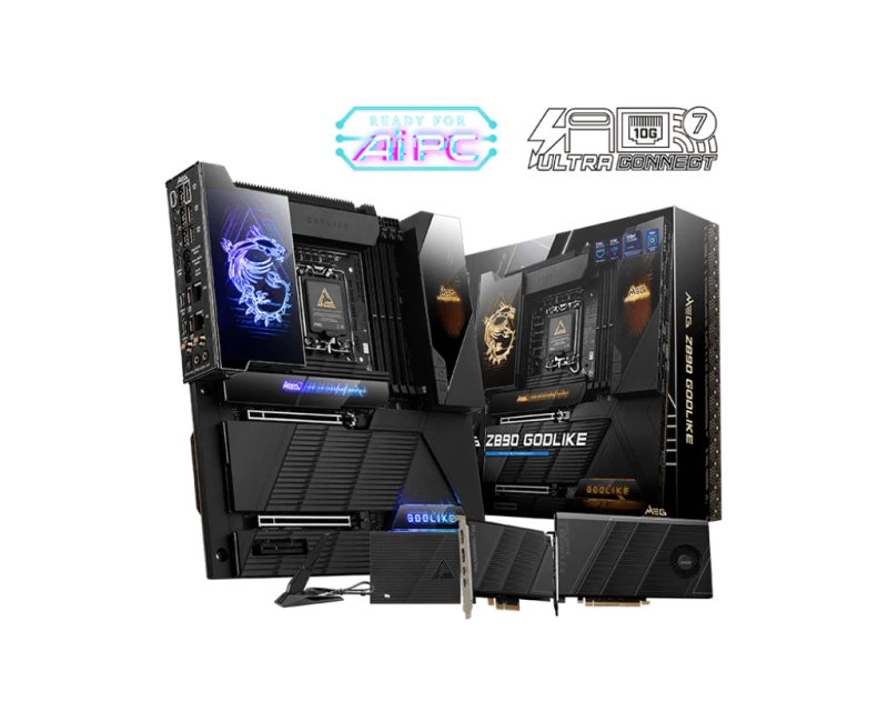MSI MEG Z890 GODLIKE LGA 1851 E-ATX Motherboard, Intel Z890 Chipset, 4x DDR5 UDIMM Slots, Up to 256GB | 911-7E21-002