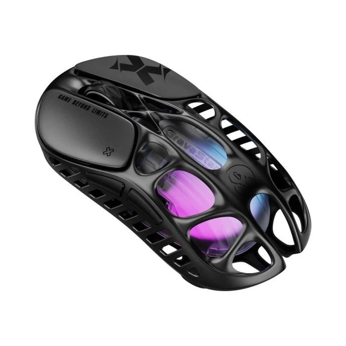 GravaStar Mercury X Wireless Gaming Mouse – 32 000 DPI PAW3950, 49 g, RGB, 5 Buttons, Galaxy Black