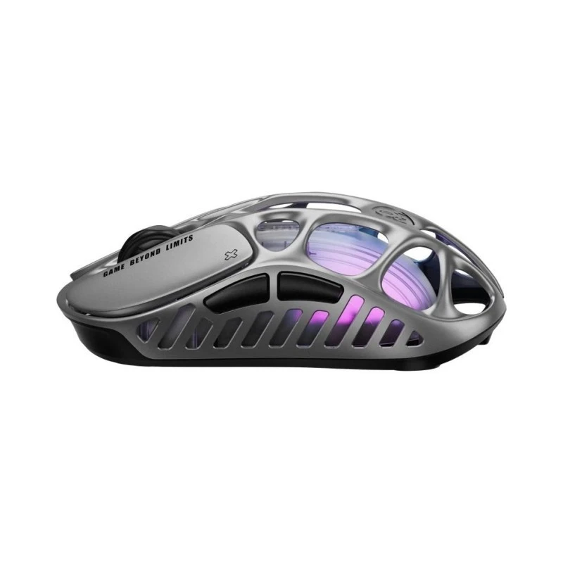 GravaStar Mercury X Wireless Gaming Mouse – 32,000 DPI, 5 Buttons, RGB, 65h Battery, Interstellar Silver