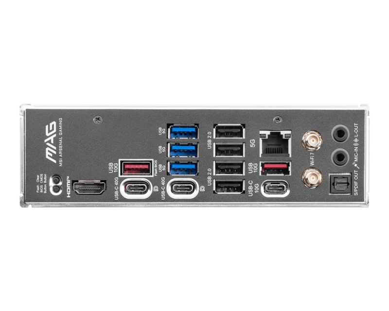 MAG X870E TOMAHAWK WIFI, Wi-Fi 7, 5G LAN, 4x DDR5 UDIMM, 256GB, USB 40Gbps, PCIe 5.0 | 911-7E59-002
