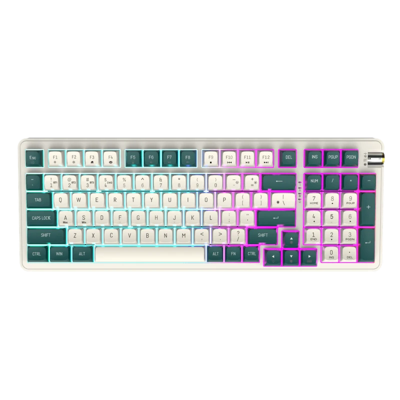 DarkFlash DF98 Mechanical Keyboard, 98 Keys, Kailh Ice Cream Switch, 1000mAh Frequency, Hot-Swappable, RGB Lighting, Gasket Structure, Tri-mode -  Interstellar | DF98