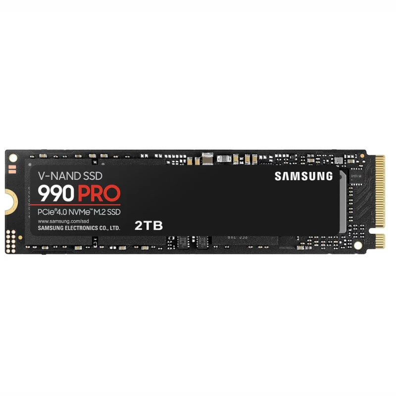Samsung 990 Pro 2TB NVMe M.2 SSD, PCIe Gen 4.0 x4, 7450 MB/s Read, 6900 MB/s Write, V-NAND, Black