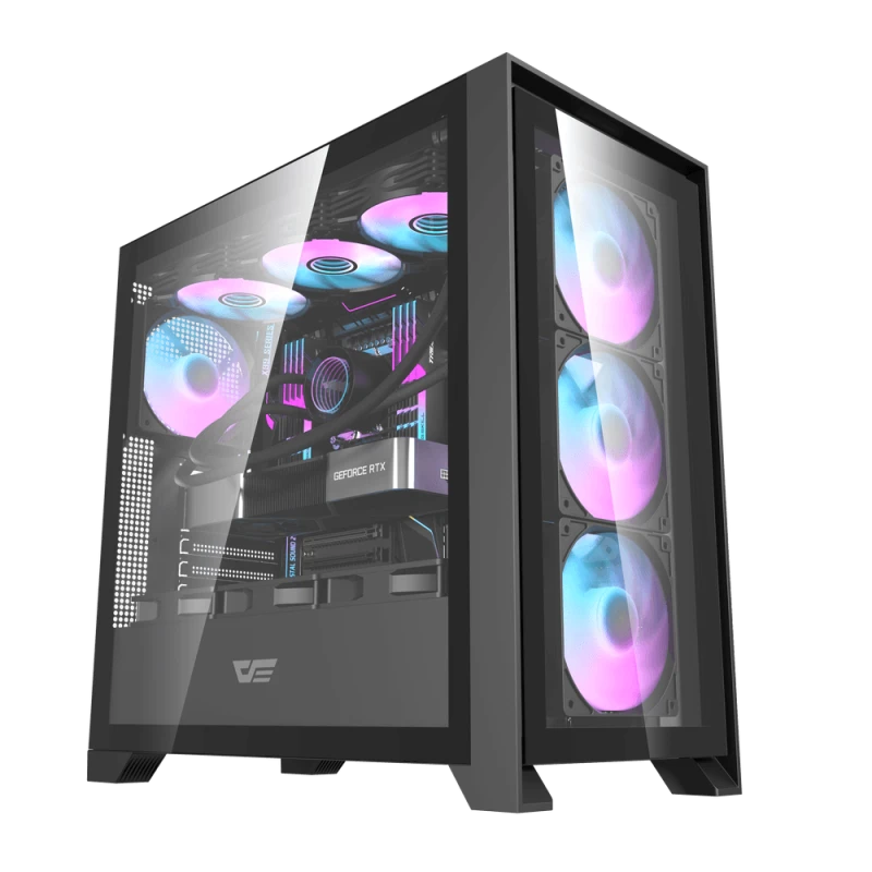DarkNova Gaming PC, Intel Core i7 14700KF, 16GB (8GB x2) DDR5, RTX 3050 OC Edition 6GB, RGB CPU cooler