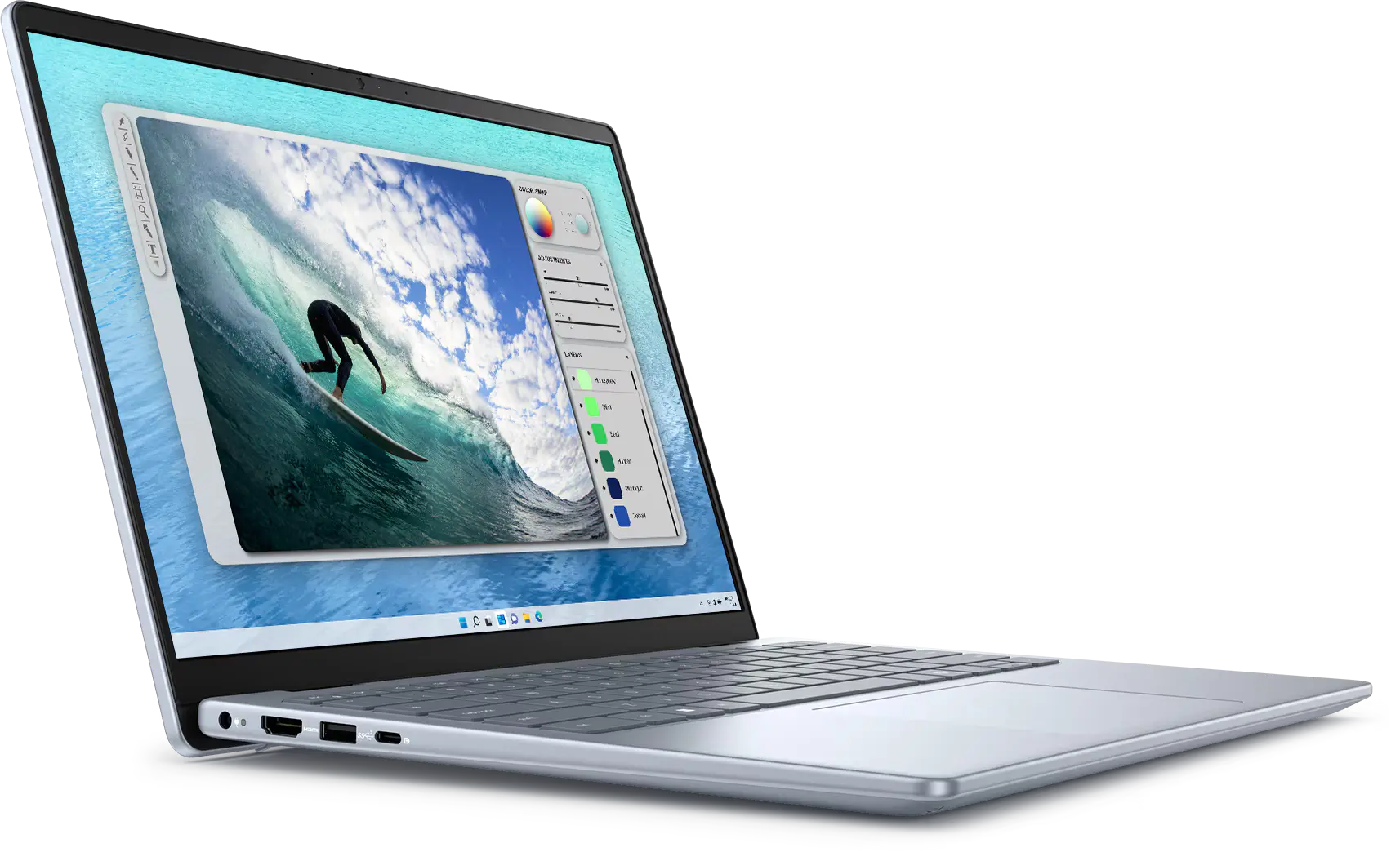 DELL INSPIRON 14 5440, Intel Core 7 150U, 16GB RAM, 512GB SSD, 14" FHD, Intel Graphics, Finger Print, Win 11 Home, Eng-Arab Keyboard, Ice Blue.