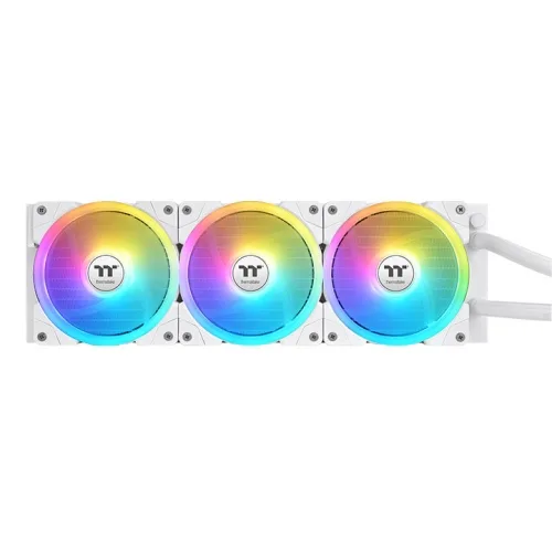 Thermaltake MAGFloe 360 Ultra ARGB Sync 360 mm AIO Liquid Cooler, 3.95″ LCD, 3x SWAFAN EX Fans, PWM 1500–3300 RPM, White