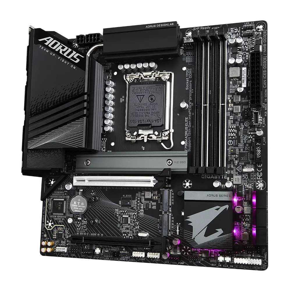 GIGABYTE Z790M AORUS ELITE AX mATX Motherboard – LGA1700, Intel Z790 Chipset, DDR5 Up to 192GB, PCIe 5.0, 2.5GbE LAN, Wi-Fi 6E, BT 5.3, USB 3.2 Gen2x2 Type-C, HDMI/DP | Z790M-AORUS-ELITE-AX