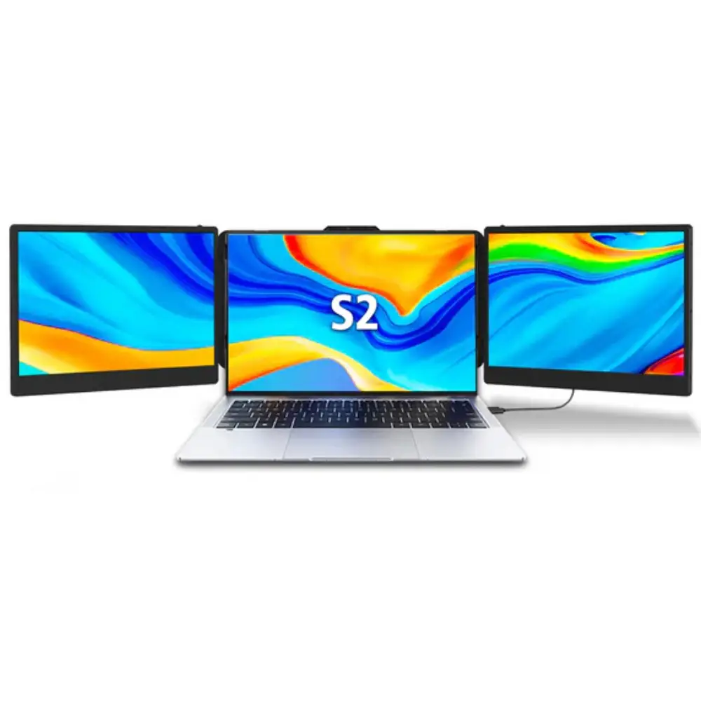 V2COM S2 Pro Max 14" Triple QHD 2K Laptop Monitor Extender - IPS Display, 180° Rotation, USB-C/HDMI, Plug & Play