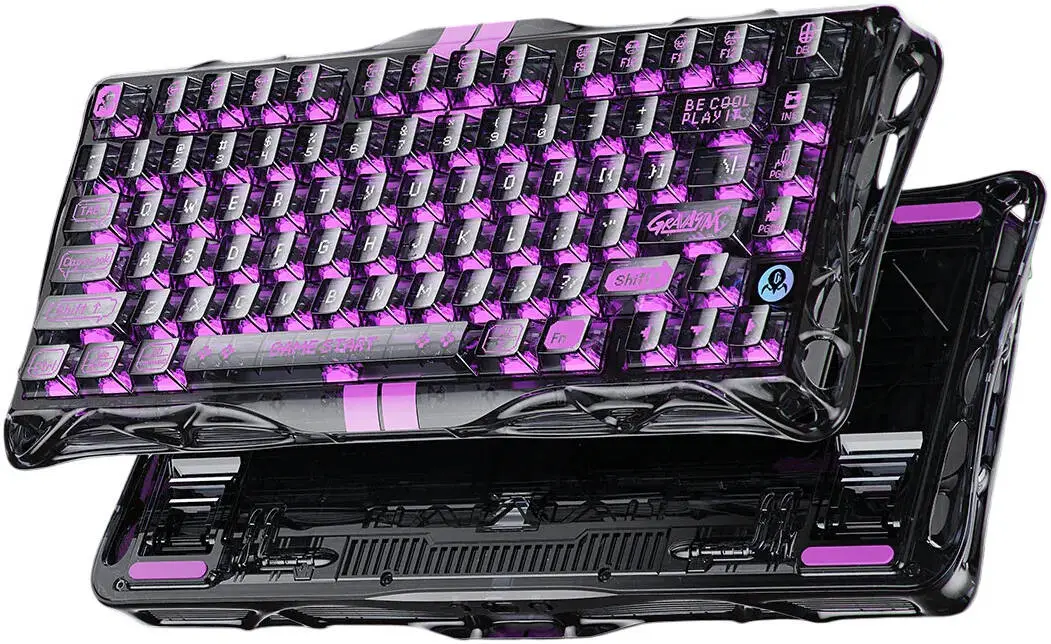 GravaStar Mercury V75 Lite Gaming Keyboard, 75% Layout, Blackcore Switches, Dynamic Rapid Trigger, Transparent Premium Case – Transparent Black