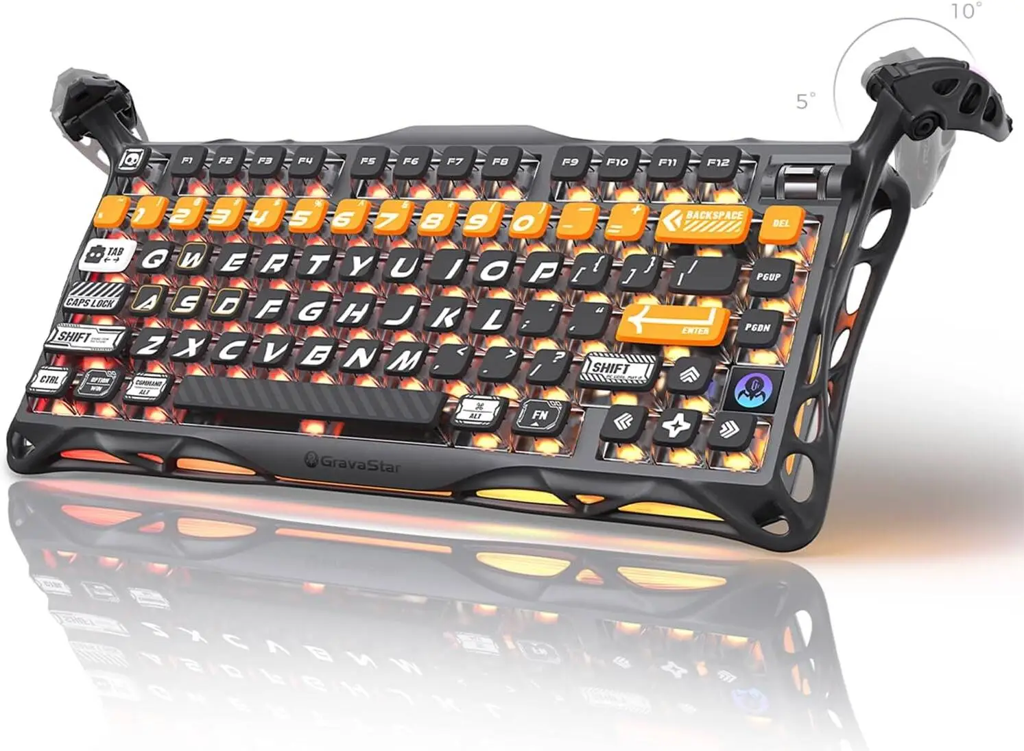 GravaStar Mercury K1 Pro Wireless Gaming Keyboard, 75% Layout, Handcrafted Battle-Worn Yellow, Aluminum Alloy, RGB, Hot-Swappable Switches/ K1 Pro