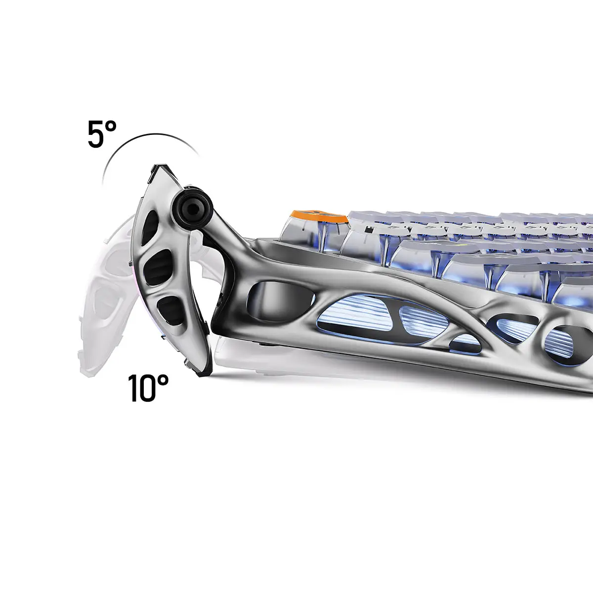 GravaStar Mercury K1 Pro Wireless Gaming Keyboard, 75% Layout, Interstellar Silver, RGB, 79 Keys + Knob, Kailh Linear Switches, 8000mAh Battery| GS K1_PRO_S_CGRY