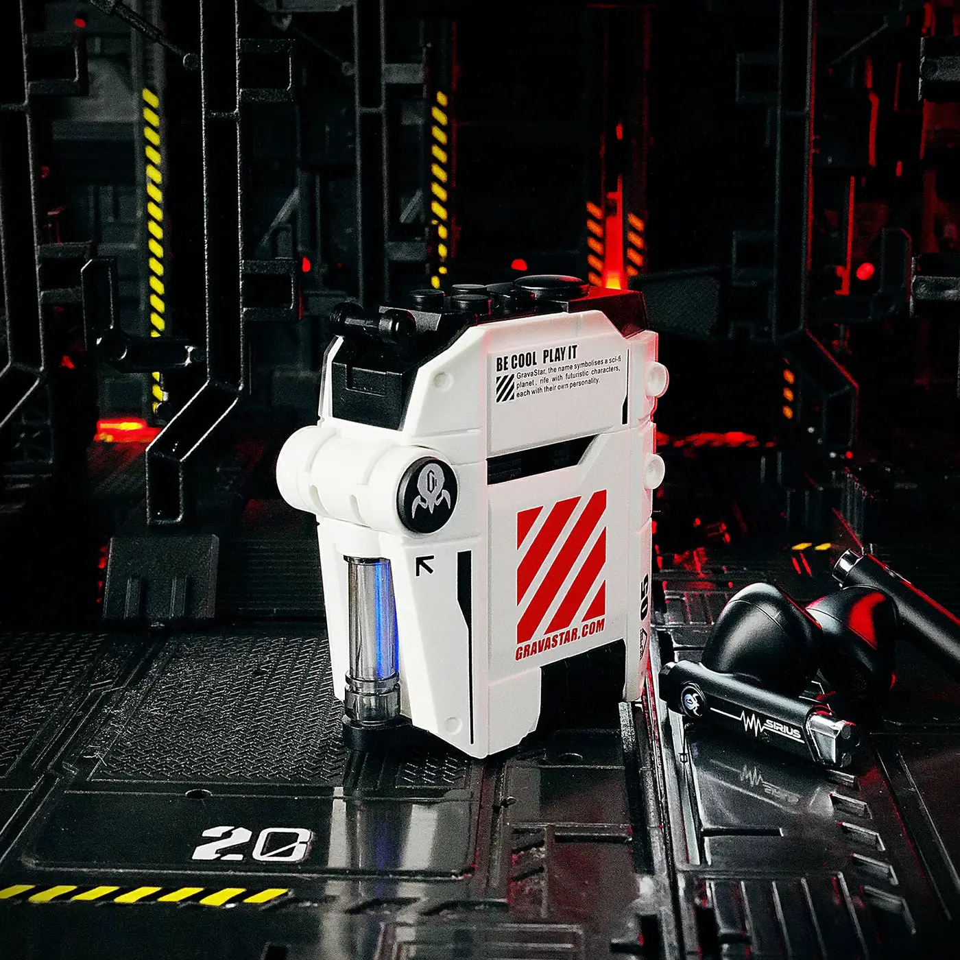 GravaStar Sirius P5 TWS Earbuds Defense Mecha V2, White, True Wireless, Low Latency Gaming Mode, 40H Battery, ENC Mic, Fast Charging | P5_MECHA_WHT_V2