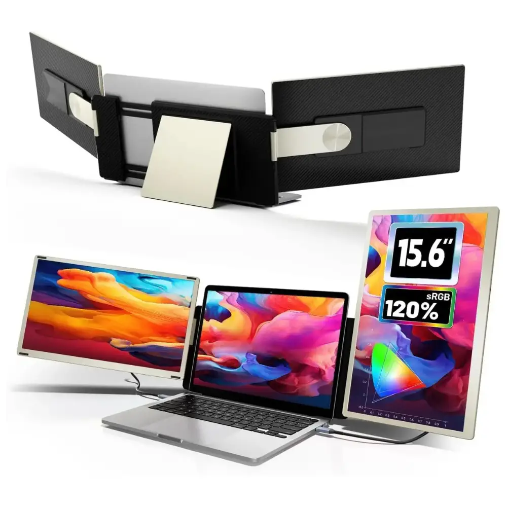 V2com S6 Laptop Screen Extender 15.6'' Full HD IPS Laptop Monitor Extender, Dual-Screen Modes & Plug-and-Play Compatibility for Windows, macOS, Android, PS5, Xbox | S6