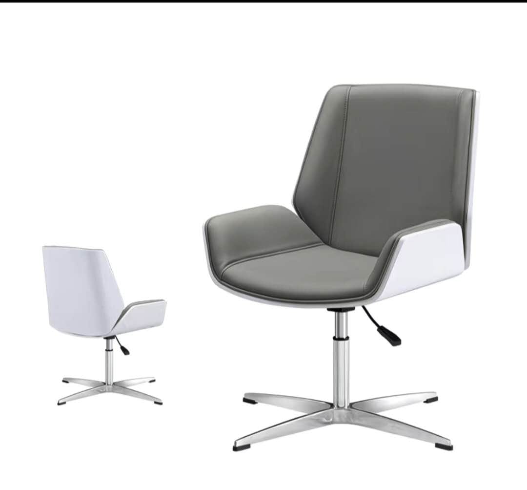 Generic Modern Adjustable Executive Swivel Chair, Synthetic Leather with Aluminum Base, Modern Design Style, Height Adjustment, Grey | 90027D