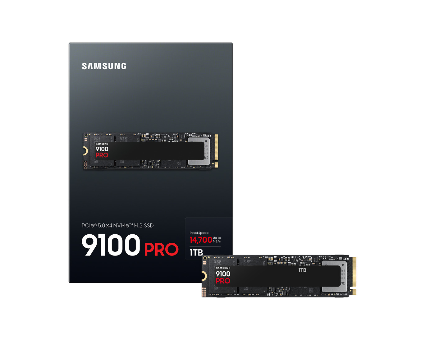 Samsung 9100 PRO PCIe 5.0 NVMe M.2 1TB SSD, 14,800/ 13,400 MB/s Sequential Speeds, 2GB Low Power DDR4X SDRAM Cache Memory, Gen 5 | MZ-VAP1T0BW