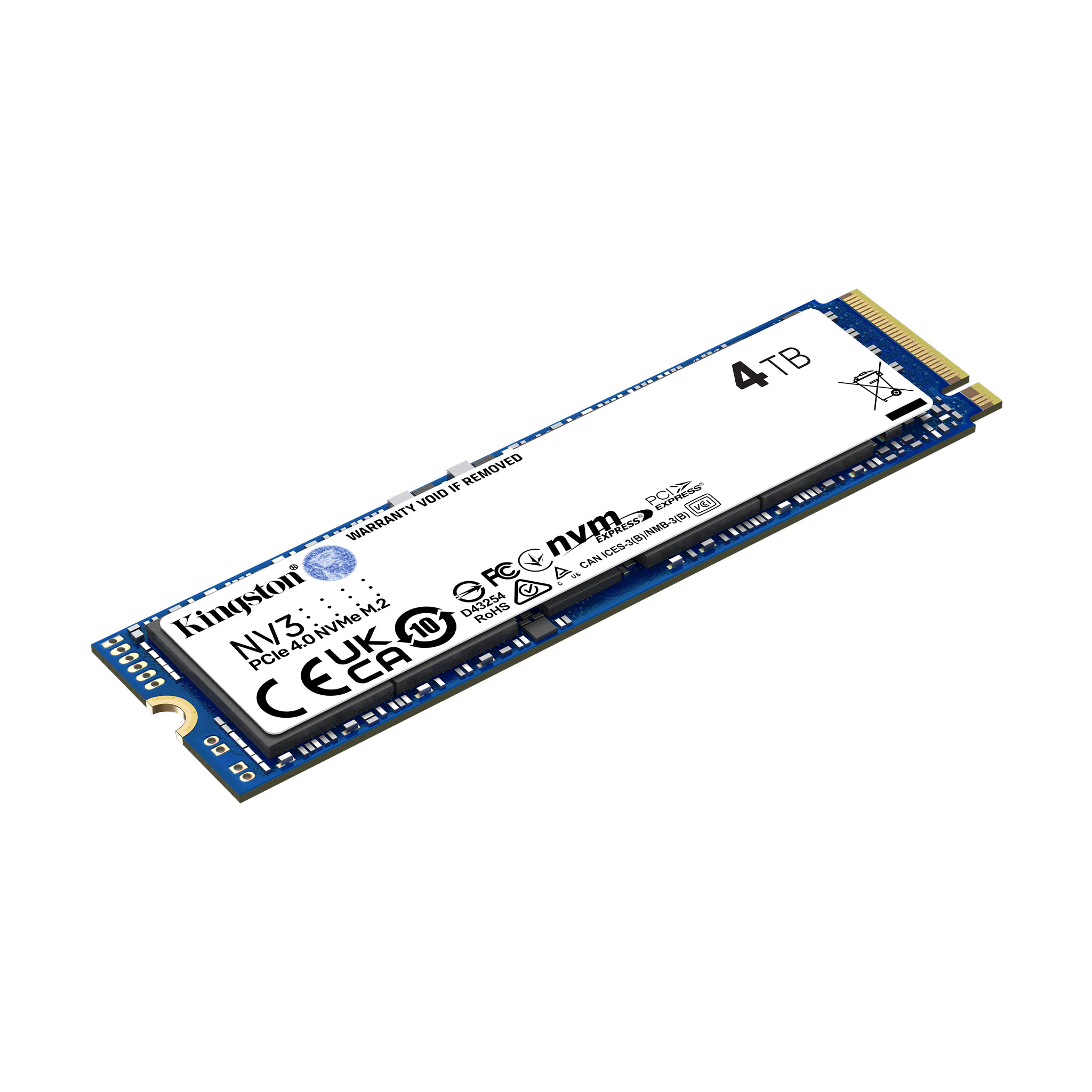 Kingston NV3 4TB NVMe SSD, M.2 2280 PCIe 4.0 x4 Internal Solid State Drive, Up to 6,000MB/s read, 4,000MB/s write | SNV3S/4000G
