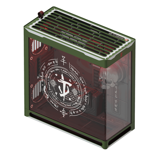 HAVN HS 420 DOOM: The Dark Ages Limited Edition Mid-tower PC Case, Dual Chamber Hybrid Structure, 420mm AIO Support, Exclusive Slayer Art & Magnetic Skull, RGB Light Strip