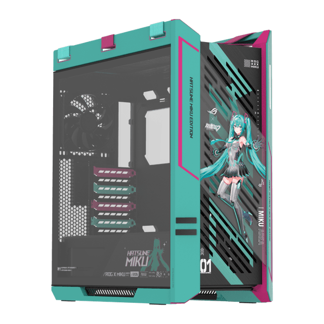 ASUS ROG Strix Helios II Hatsune Miku Edition EATX Mid-tower Case With Glass Panels, 4x Pre-installed 140mm Fans, Supports Upto 450mm GPU & 420mm Radiators, USB 20Gbps Type-C | 90DC00W0-B39010