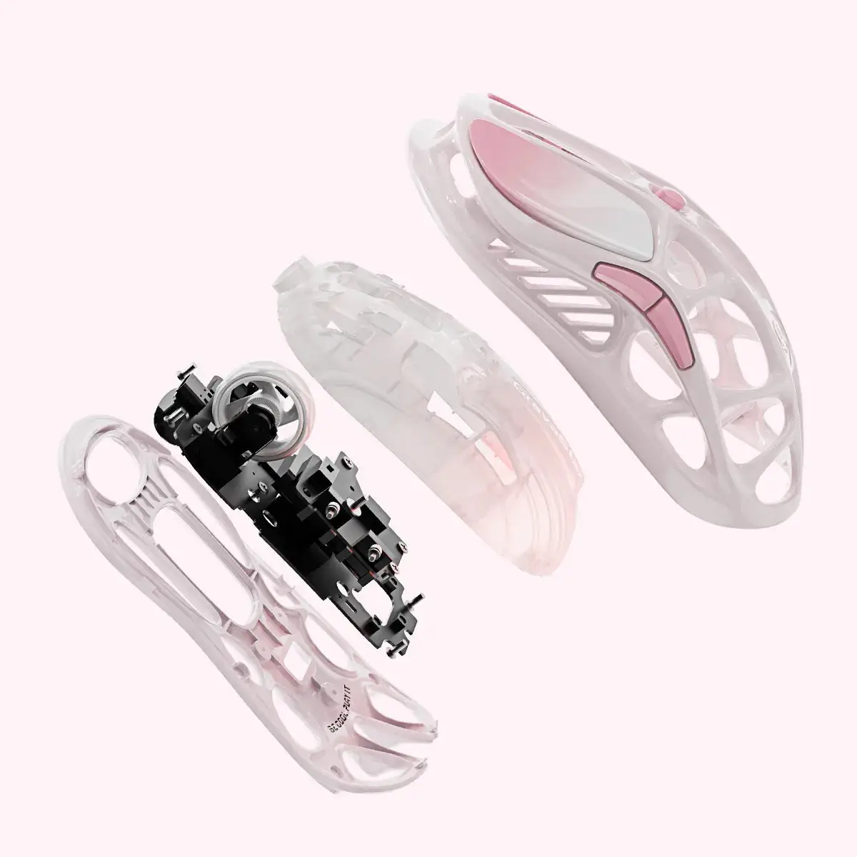 GravaStar Mercury M1 Pro Special Edition Wireless Mouse, 26000 DPI, 650 IPS Acceleration, PAW3395DM Sensor, 5 Programmable Buttons, Support Wired/2.4GHz/BT, Sakura Pink | M1-PRO-SE