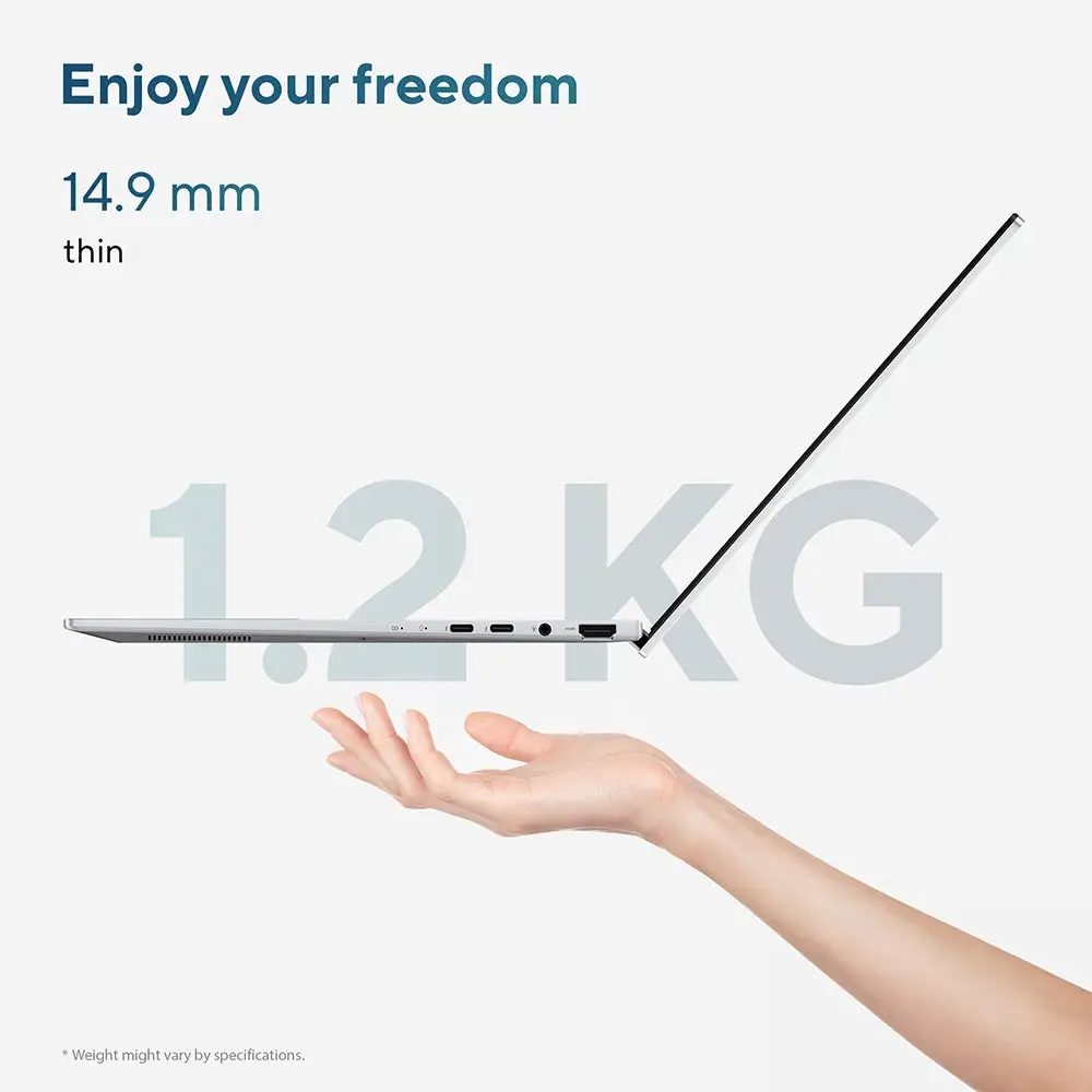 ASUS Zenbook 14 OLED UX3405CA Laptop, 14" 3K OLED 120Hz Touch, Intel Core Ultra 9 285H, 32GB RAM, 1TB SSD, Intel Arc Graphics, Windows 11 Home, Silver | UX3405CA‑QL215W