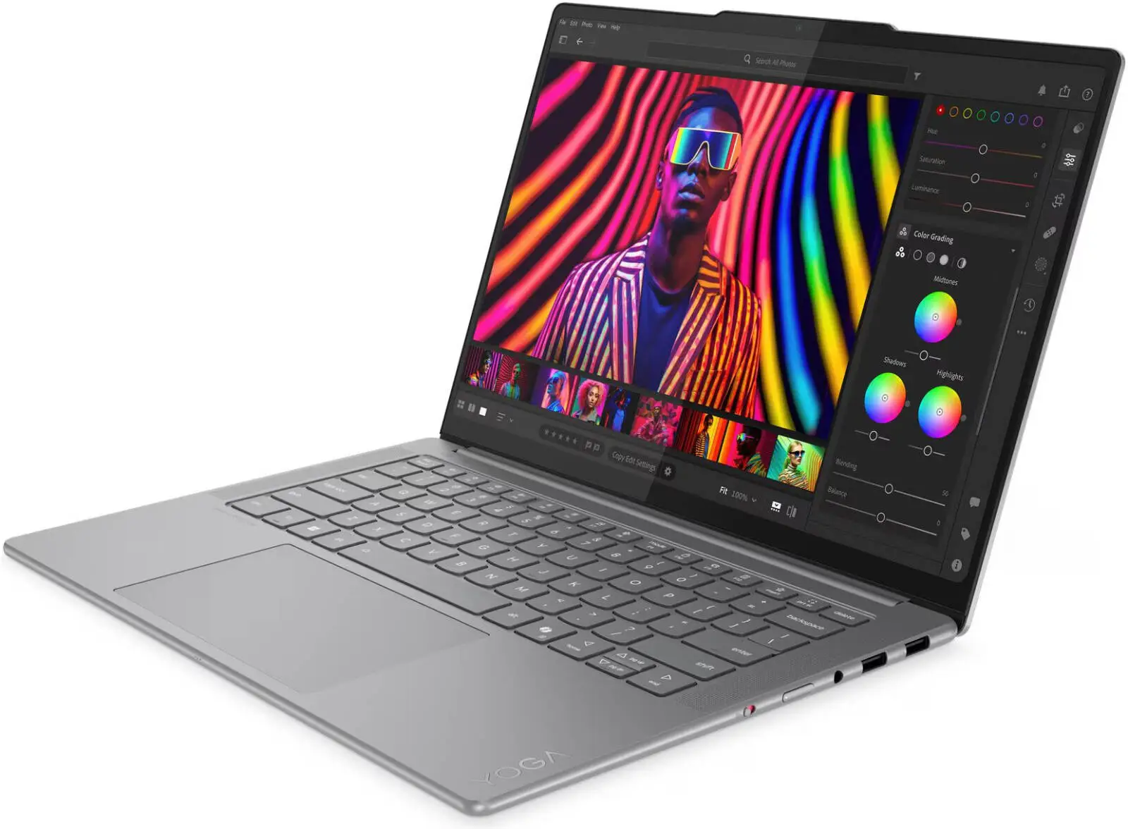 Lenovo Yoga Pro 7 14IAH10 Laptop, 14.5" 3K OLED Touch Display, Intel Core Ultra 9 285H, 32GB RAM, 1TB SSD, Intel Arc 140T Graphics, English-Arabic K/B, Win11, Luna Grey | 83KF0024AX