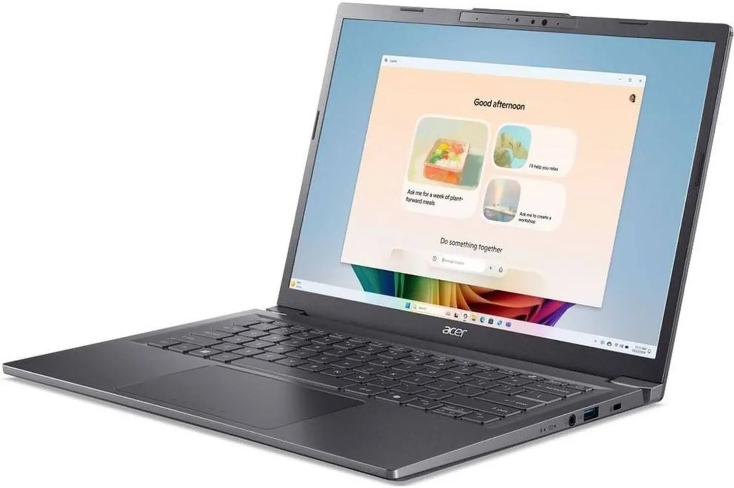Acer Aspire 14 AI Copilot+ Laptop, 14" WUXGA Display, Intel Core Ultra 7 256V, 16GB RAM, 1TB SSD, Shared Graphics, English & Arabic Keyboard, Windows 11 Hom, Steel Grey | NX.JDJEM.003