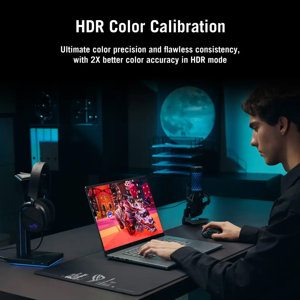 ASUS ROG ZEPHYRUS G16 GU606AM-TB053W Gaming Laptop, Intel Ultra 9 386H, 32GB RAM, 1TB SSD, 16" OLED WQXGA 240Hz, 8GB NVIDIA RTX 5060, Windows 11 Home, Eng-Arb K/B, Gray + ROG Sleeve| 90NR0PI4-M00250