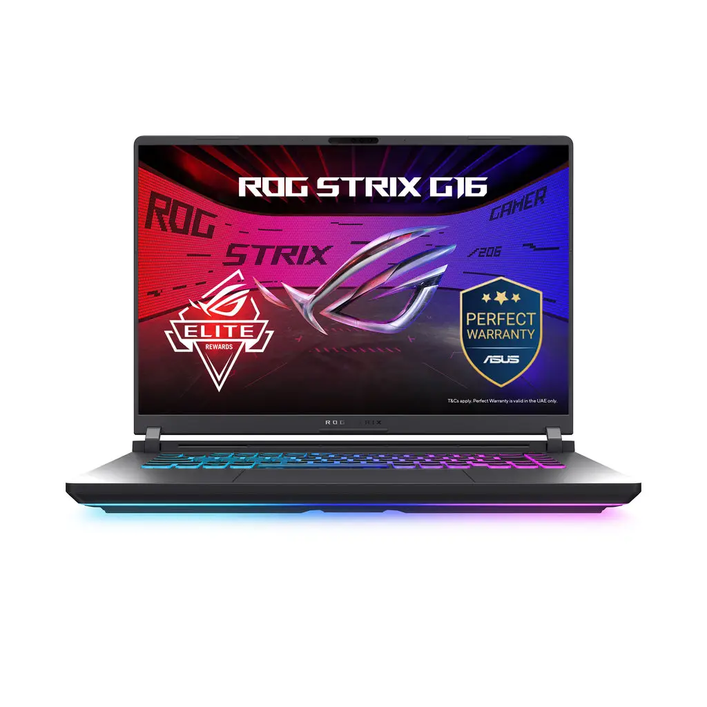 ASUS ROG Strix G16 G615LW Gaming Laptop, 16" WUXGA 165Hz Display, Intel Core Ultra 9 290HX Plus Processor, 32GB RAM, 1TB SSD, NVIDIA RTX 5080 16GB, English-Arabic K/B, Win11, Eclipse Gray | 90NR0LG1-M00FH0