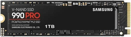 Samsung 990 Pro 1TB M.2 NVMe SSD, PCIe Gen 4.0 x4, NVMe 2.0, Up to 7450MB/s Read, 6900MB/s Write, Black