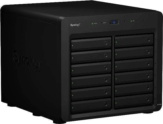 Synology DX1222 12-Bay Expansion Unit - 12 x 3.5" or 2.5" SATA Drive Bays, 1 x Mini-SAS HD Port, Supports Hard Drives and SSDs, Seamless Storage Expansion, For DS3622xs+ & DS2422+, Black | DX1222