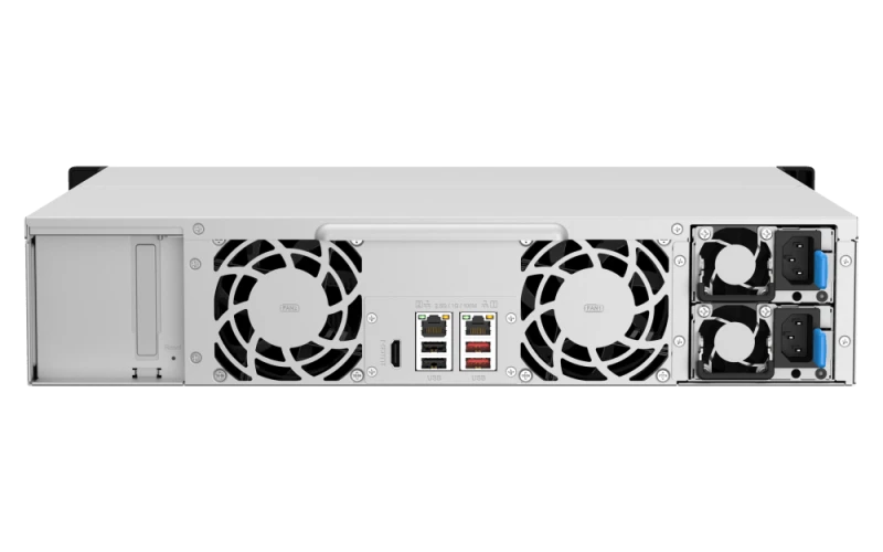 Qnap 12 Bay TS-1264U-RP-4G NAS Server - Intel Celeron N5095/N5105 Processor, 2U Rackmount, 2.5 GbE Connectivity, PCIe Expansion, 4GB DDR4 Memory, 3.5-inch SATA 6Gb/s Drive Bay