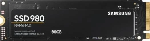 Samsung 980 500 GB NVMe M.2 SSD, PCIe 3.0 x4, Up to 3 100 MB/s Read, 2 600 MB/s Write, Black