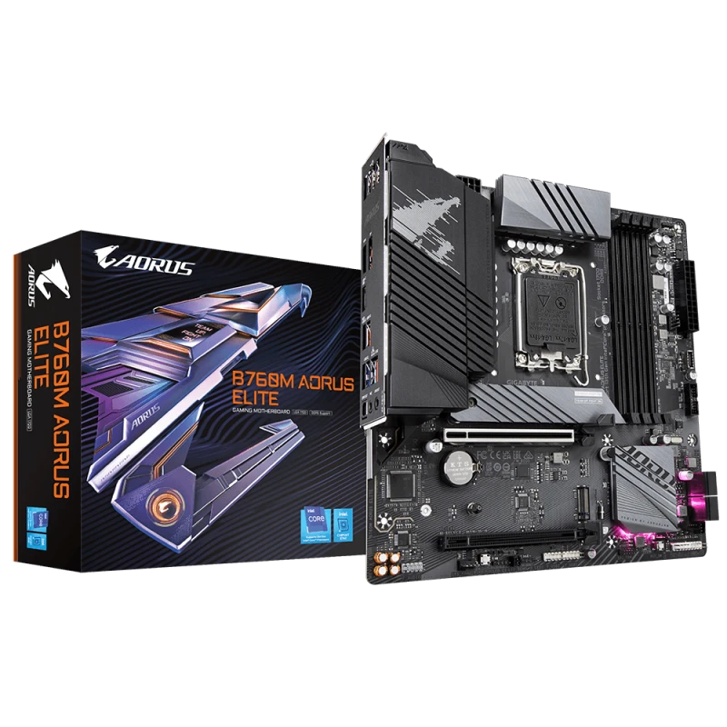 Gigabyte B760M AORUS ELITE ,LGA1700 socke , 4 x DDR5 up to 192GB Micro ATX Motherboard