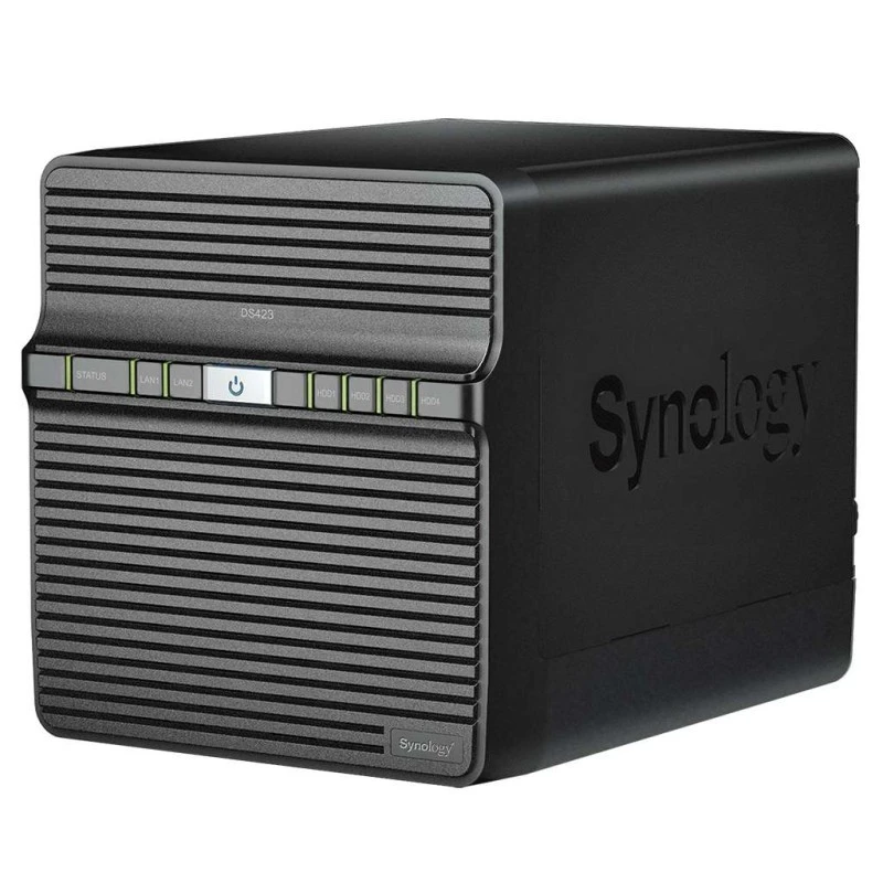 Synology DiskStation DS423 4-Bay NAS Enclosure - Realtek RTD1619B 1.7 GHz, 4x 3.5"/2.5" Drive Bays, 2x RJ45 LAN Ports, 2x USB 3.2 Ports