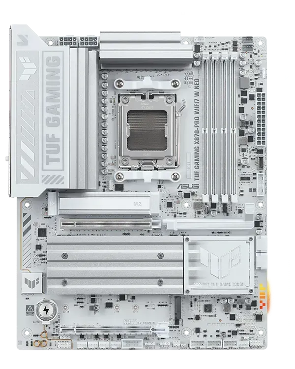 TUF GAMING X870-PRO WIFI7 W NEO AMD White AM5 Motherboard, 4x DIMM slots, max. 256GB, DDR5