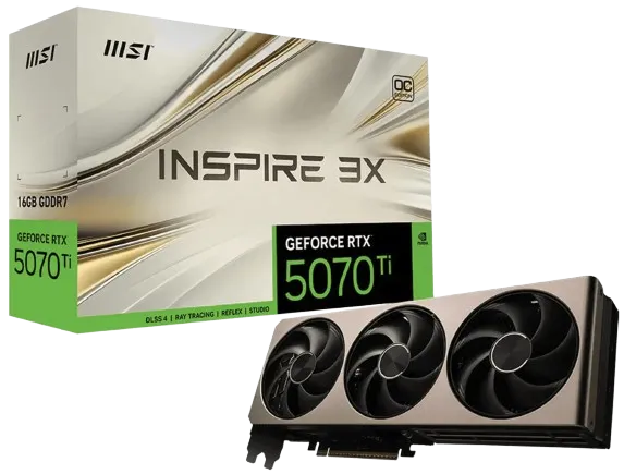 MSI GeForce RTX 5070 Ti 16GB INSPIRE 3X OC Edition
