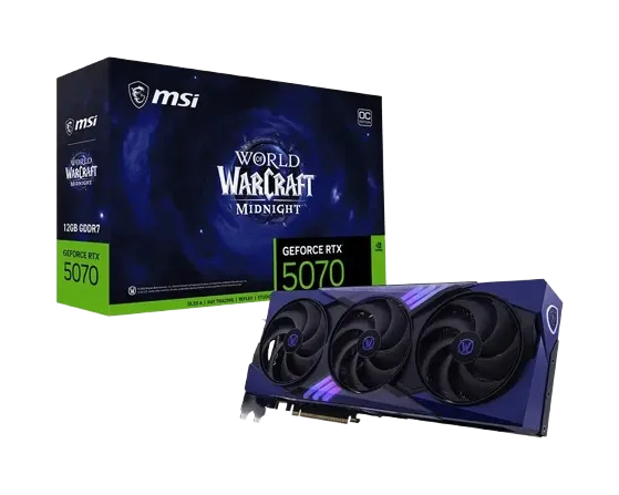 MSI NVIDIA GeForce RTX 5070 12G World of Warcraft, 12GB , MIDNIGHT VOID EDITION OC
