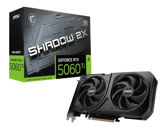 MSI GeForce RTX 5060 Ti, 8GB, 8G SHADOW 2X OC PLUS