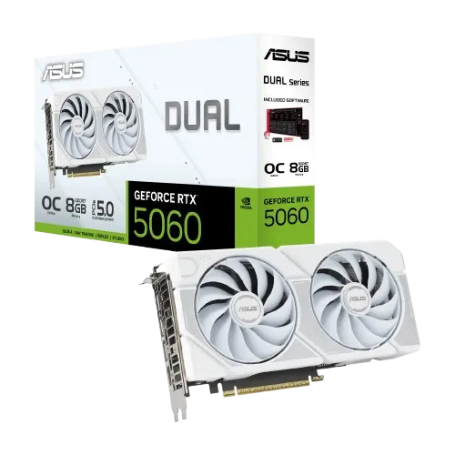 ASUS NVIDIA Dual GeForce RTX 5060 White OC Edition 8GB GDDR7