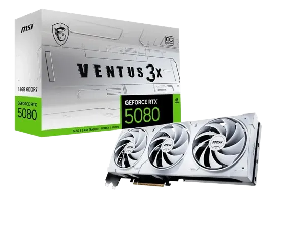 MSI NVIDIA GeForce RTX 5080 16G VENTUS 3X OC WHITE