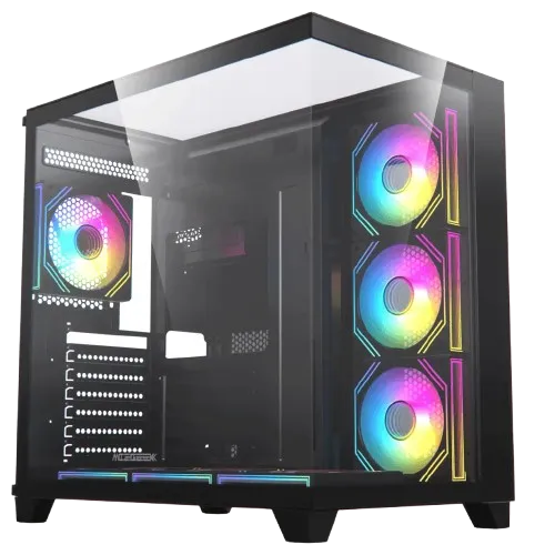 AceGeek Horizon Type-C Dual Chamber Panoramic Tempered Glass ATX Gaming Case