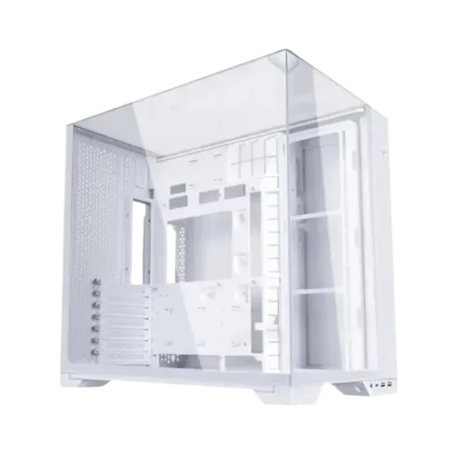 Lian Li O11 VISION COMPACT Mid Tower Case, Swappable Mesh/Glass Panels, Supports Back-connect ATX Motherboards, Hidden AIO Tube Design, White | G99.011VPW.00