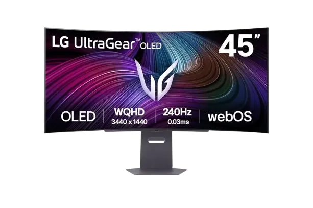 LG 45GX90SA-B UltraGear 45-inch OLED 240Hz WQHD Curved Smart Gaming Monitor