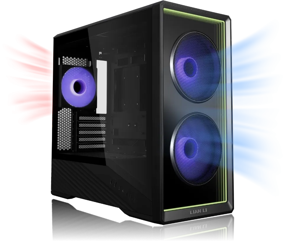 Lian Li Vector V150 INF Micro-ATX PC Case, 4mm Tempered Glass Infinity Mirror Front, 3x ARGB PWM Fans, Black | V150INFX B