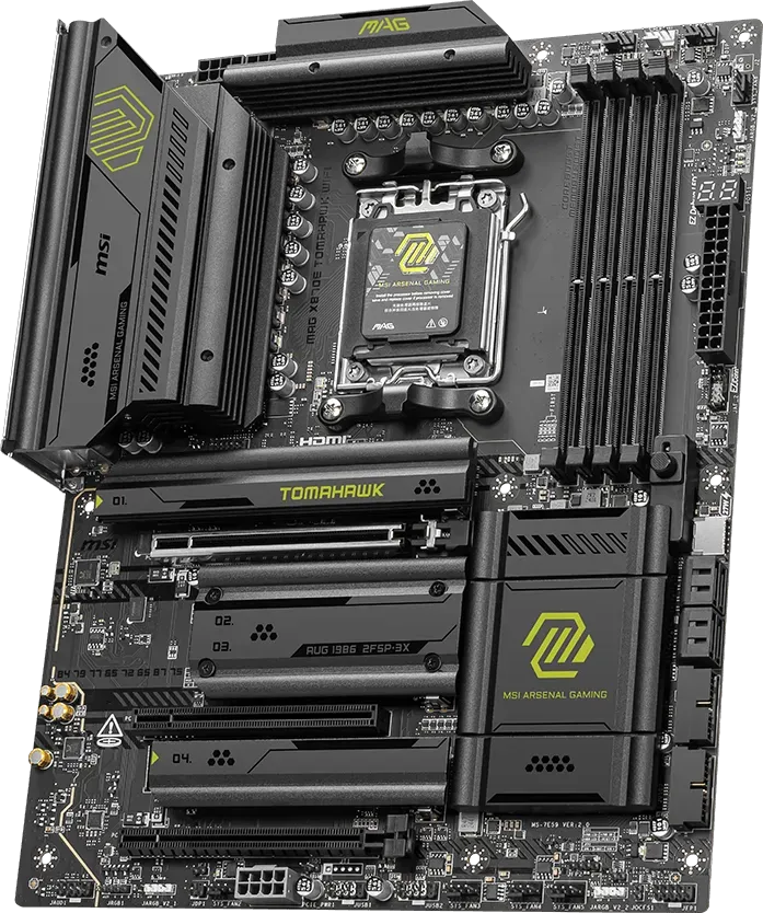 MSI MAG X870E TOMAHAWK WIFI AM5 Motherboard, 4x DDR5 8400+ MT/s