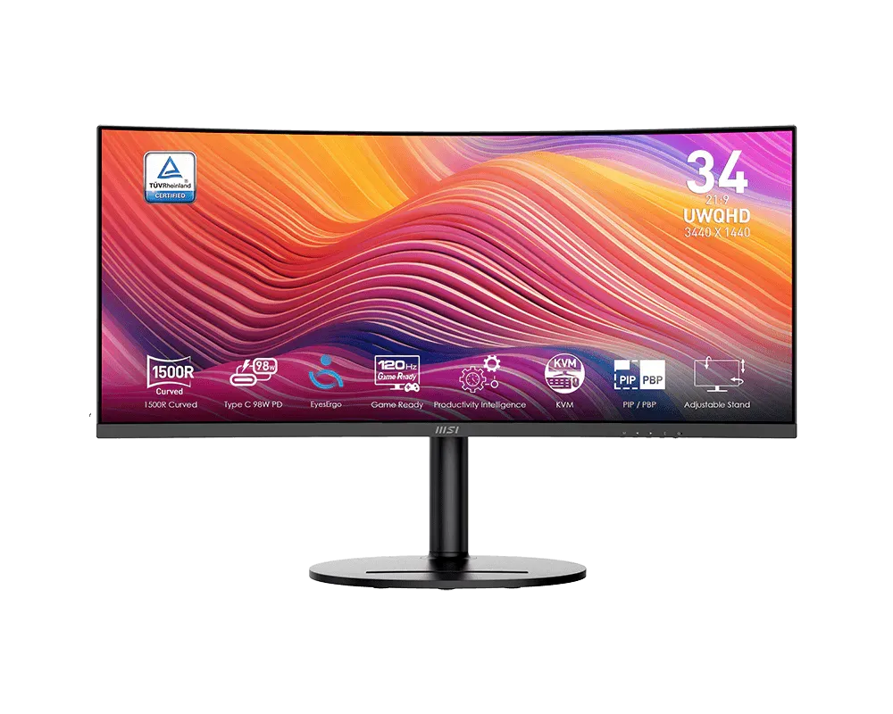 MSI Modern MD342CQP 34" Ultrawide Curved Monitor, 120Hz, 1ms, UWQHD