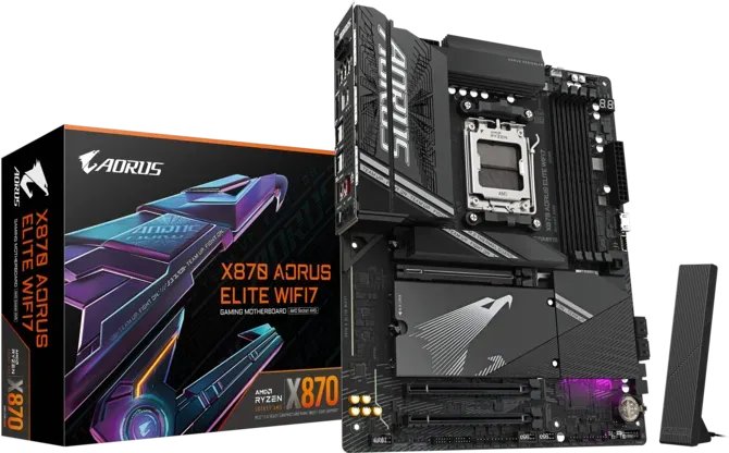 GIGABYTE X870 Aorus Elite Wifi 7 AM5 ATX Motherboard, 4x DDR5 DIMM Slot, 256GB Max Memory, 4x M.2 Slots